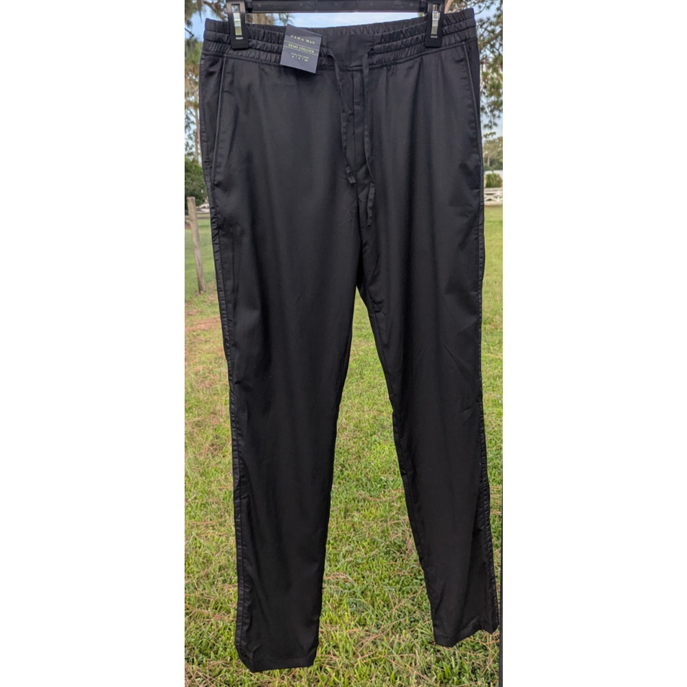Zara Man Pants Black Semi Jogger Size S
